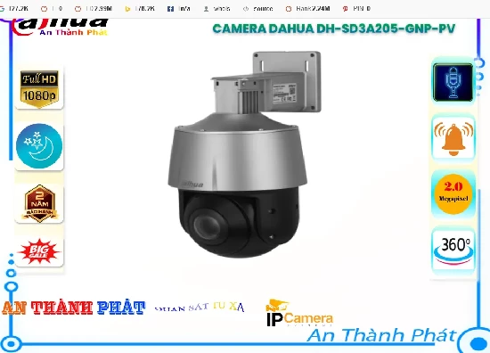 Lắp đặt camera tân phú Camera Dahua DH-SD3A205-GNP-PV 360