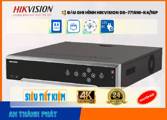 Lắp đặt camera tân phú Đầu Ghi Hikvision DS-7716NI-K4/16P