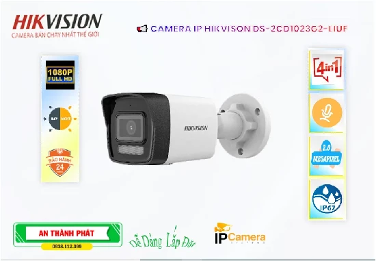 Lắp đặt camera tân phú DS-2CD1023G2-LIUF sắc nét Hikvision