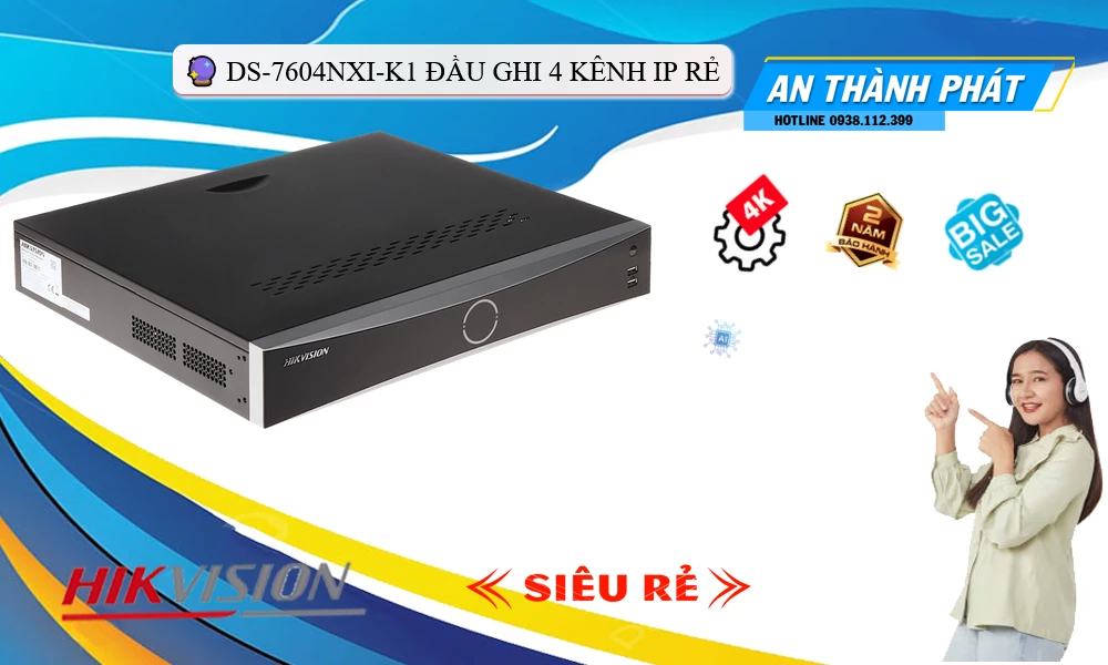 Đầu Ghi DS-7604NXI-K1 Công Nghệ Mới ✽