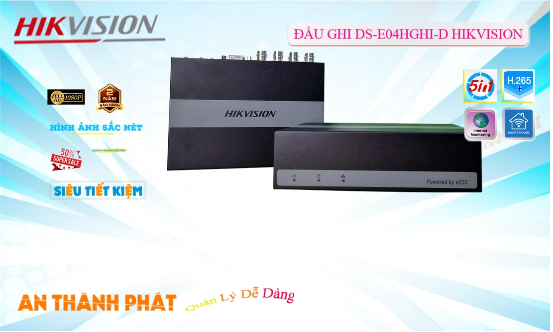 ۞  Đầu Thu KTS  Hikvision DS-E04HGHI-D Tiết Kiệm