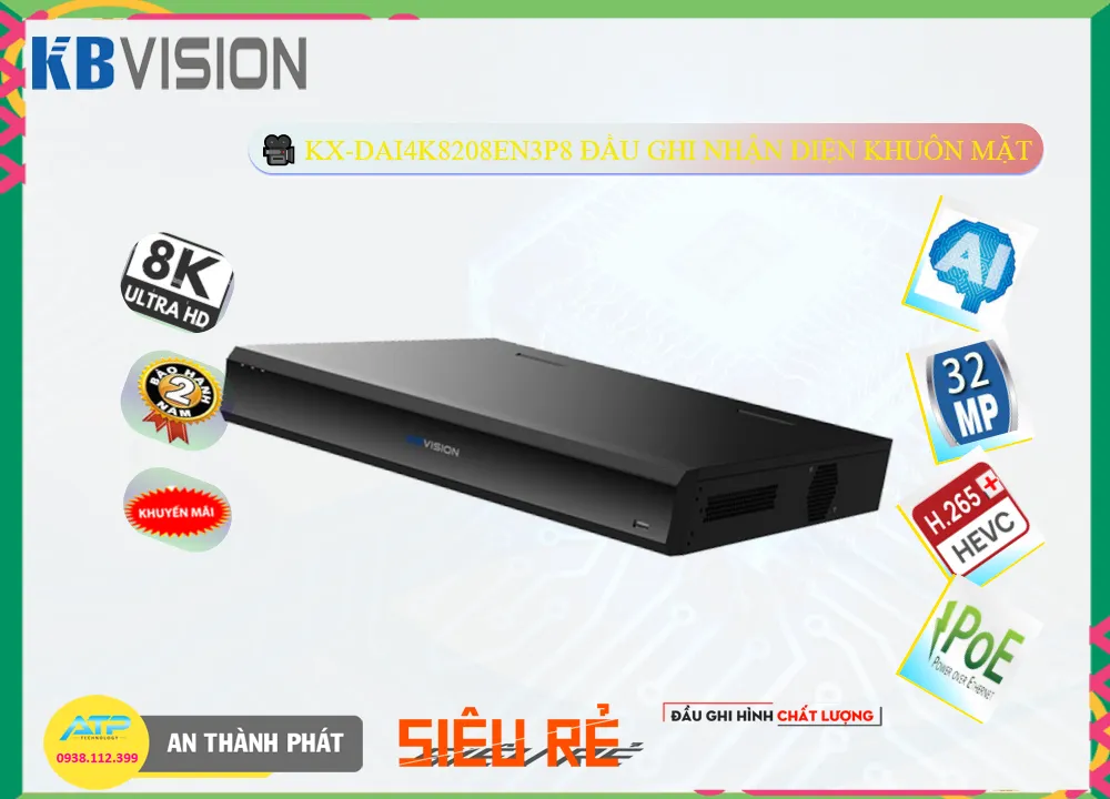 Đầu Ghi KBvision KX-DAi4K8208EN3P8,KX-DAi4K8208EN3P8 Giá Khuyến Mãi,KX-DAi4K8208EN3P8 Giá rẻ,KX-DAi4K8208EN3P8 Công