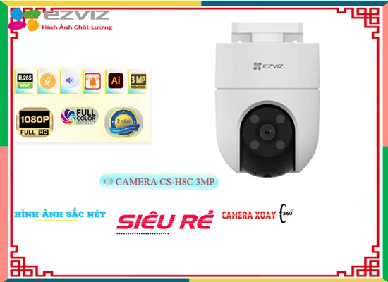 Lắp đặt camera tân phú CS-H8C 2K 3MP Camera Wifi Ezviz Thiết kế Đẹp