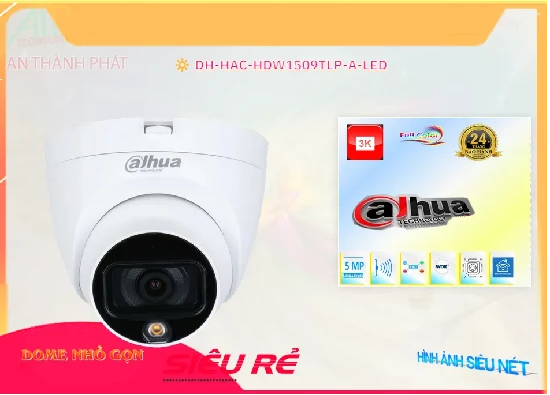 Lắp đặt camera tân phú Camera DH-HAC-HDW1509TLP-A-LED Dahua Sắt Nét ✨