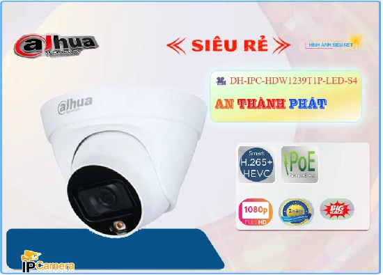 Lắp đặt camera tân phú Camera Dahua DH-IPC-HDW1239T1P-LED-S4
