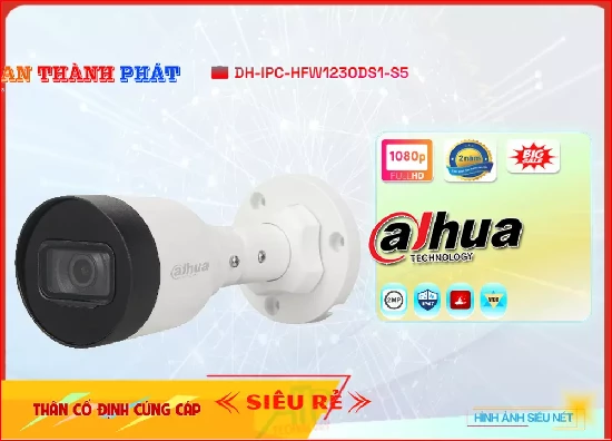 Lắp đặt camera tân phú Camera IP DH-IPC-HFW1230DS1-S5 Ngoài Trời