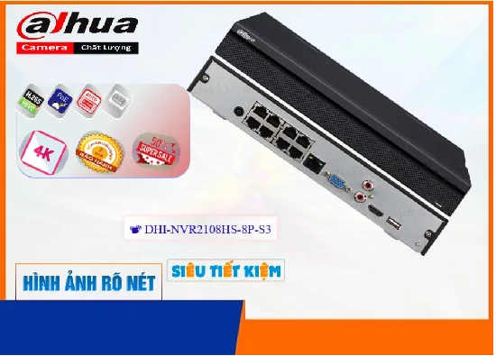 Lắp đặt camera tân phú Đầu Ghi Hình IP Dahua DHI-NVR2108HS-8P-S3
