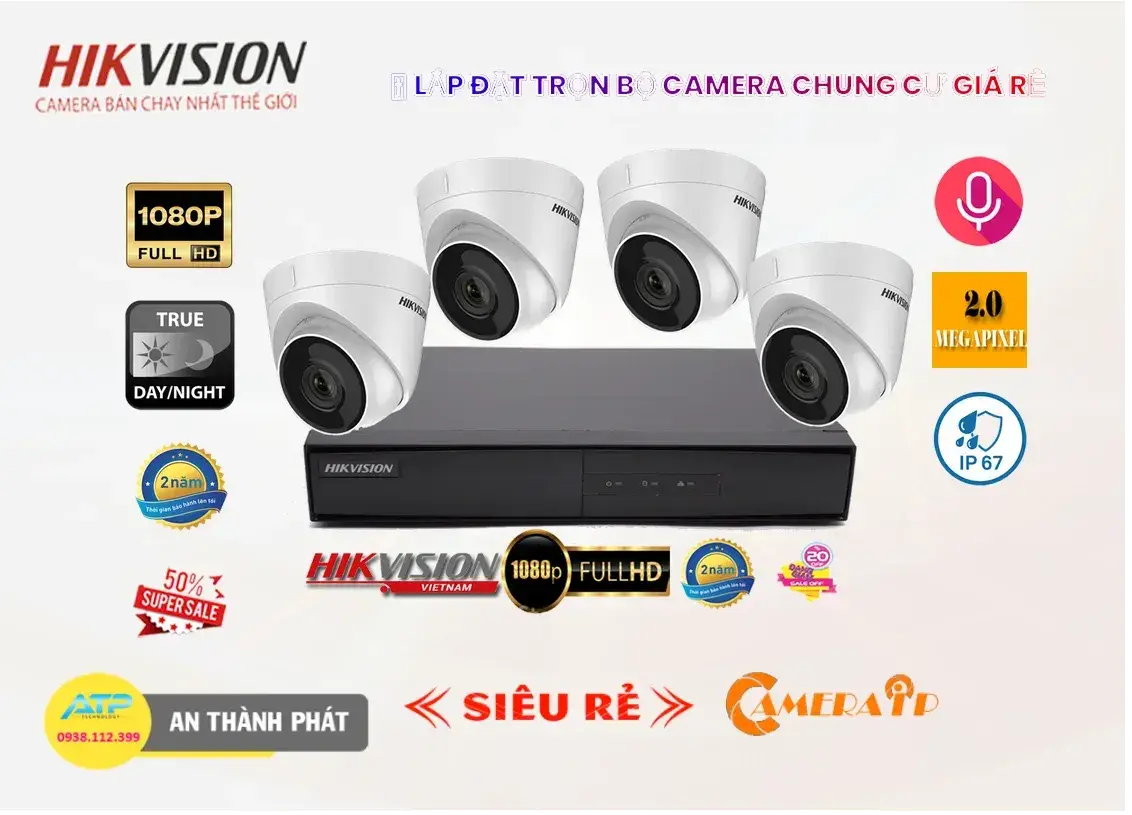 Lắp đặt camera tân phú Lắp camera cửa hàng 4 kênh ip hikvision