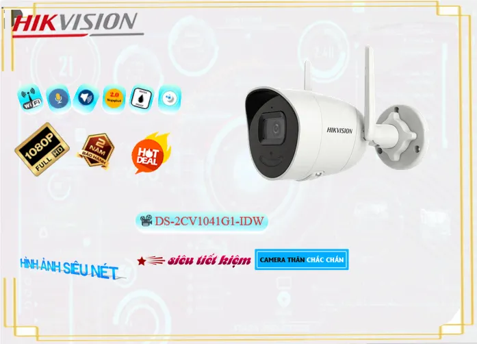 Lắp đặt camera tân phú Camera IP Wifi Ngoài Trời Hikvision DS-2CV1041G1-IDW