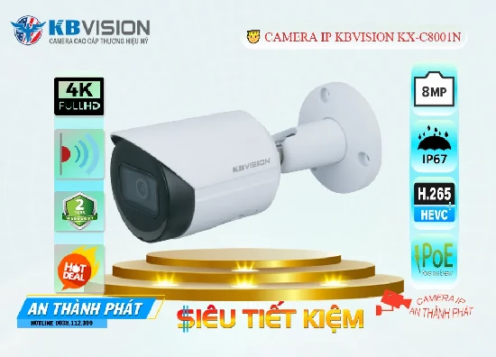 Lắp đặt camera tân phú Camera IP Kbvision 8MP KX-C8001N