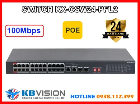 Lắp đặt camera SWITCH 24 PORT POE KBvision KX-CSW24-PFL2