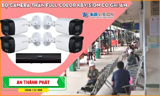 Lắp đặt camera tân phú Bộ Camera Thân Full Color KBVISION Có Ghi Âm