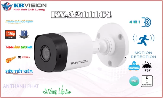 Lắp đặt camera tân phú Camera KX-A2111C4 KBvision Sắt Nét