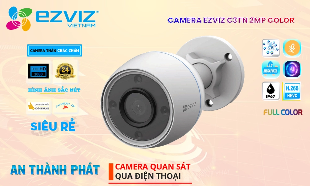 Camera C3TN 2MP Color Wifi Ezviz Với giá cạnh tranh Camera C3TN 2MP Color Wifi Ezviz Với giá cạnh tranh