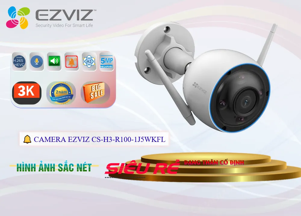 giới thiệu camera wifi Ezviz CS-H3-R100-1J5WKFL
