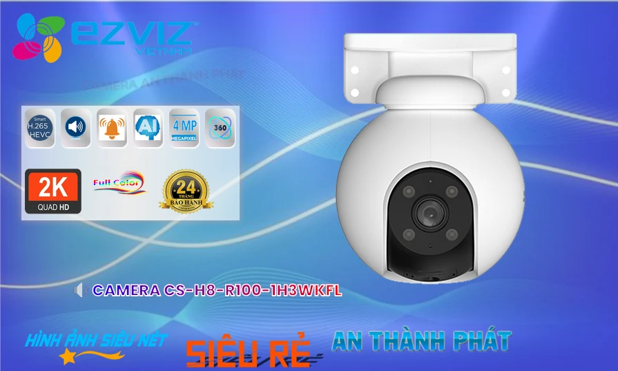 Camera  Wifi Ezviz CS-H8-R100-1H3WKFL Thiết kế Đẹp