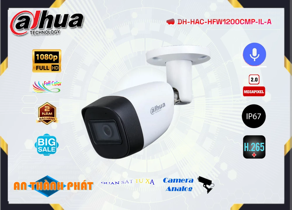 Camera Dahua DH-HAC-HFW1200CMP-IL-A,DH-HAC-HFW1200CMP-IL-A Giá Khuyến Mãi,DH-HAC-HFW1200CMP-IL-A Giá