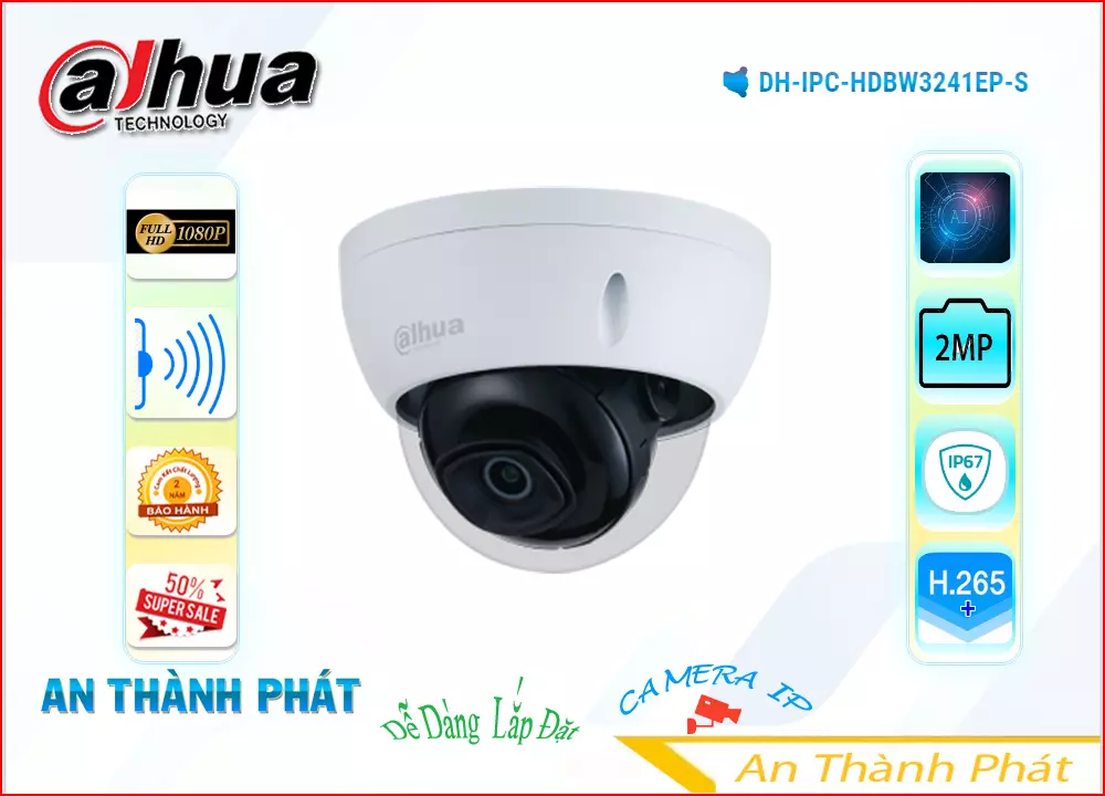 DH IPC HDBW3241EP S,Camera IP Dome Dahua DH-IPC-HDBW3241EP-S,DH-IPC-HDBW3241EP-S Giá rẻ,DH-IPC-HDBW3241EP-S Công Nghệ