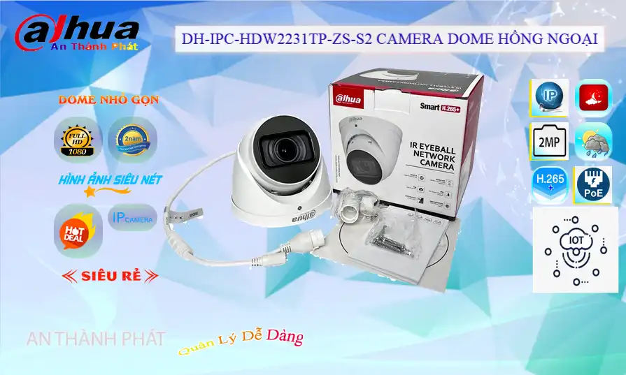 DH-IPC-HDW2231TP-ZS-S2 sắc nét Dahua DH-IPC-HDW2231TP-ZS-S2 sắc nét Dahua