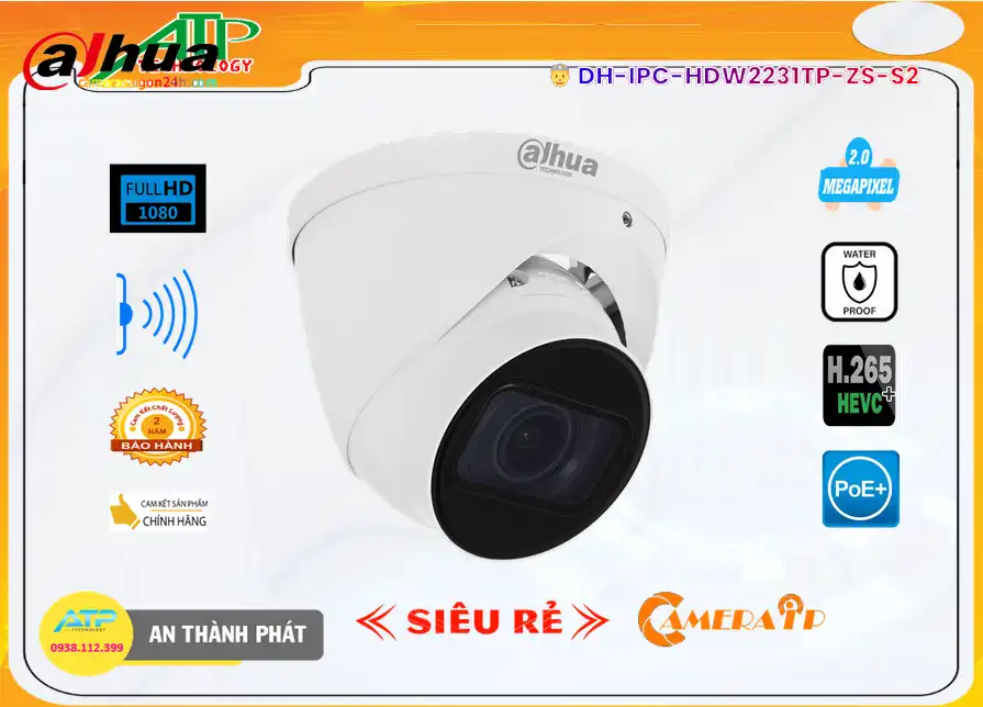 DH-IPC-HDW2231TP-ZS-S2 sắc nét Dahua DH-IPC-HDW2231TP-ZS-S2 sắc nét Dahua