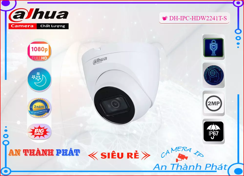 Camera dahua DH-IPC-HDW2241T-S,Giá DH-IPC-HDW2241T-S,DH-IPC-HDW2241T-S Giá Khuyến Mãi,bán