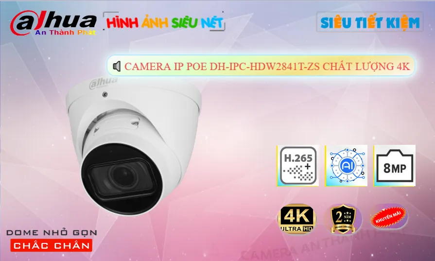 DH-IPC-HDW2841T-ZS Camera Công Nghệ POE Thiết kế Đẹp Dahua