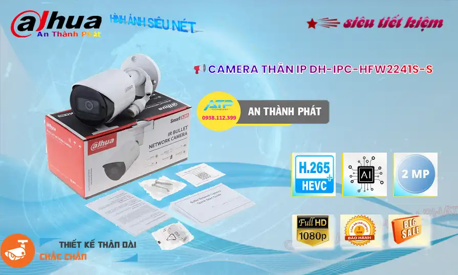 DH-IPC-HFW2241S-S sắc nét Dahua DH-IPC-HFW2241S-S sắc nét Dahua