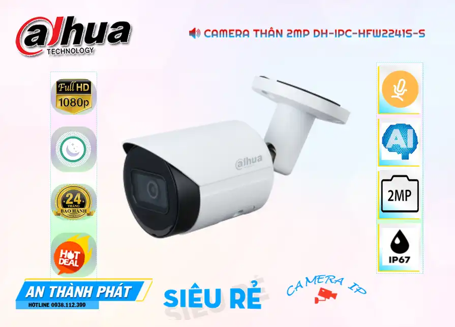DH-IPC-HFW2241S-S sắc nét Dahua DH-IPC-HFW2241S-S sắc nét Dahua