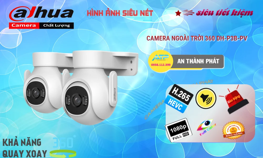 ✅ IP Không Dây Chức năng chuyên dụng Tích hợp báo động khi có chuyển động DH-P3B-PV sắc nét Dahua