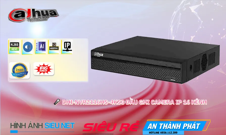 Đầu Thu KTS Dahua DHI-NVR2116HS-4KS3 Giá rẻ Đầu Thu KTS Dahua DHI-NVR2116HS-4KS3 Giá rẻ