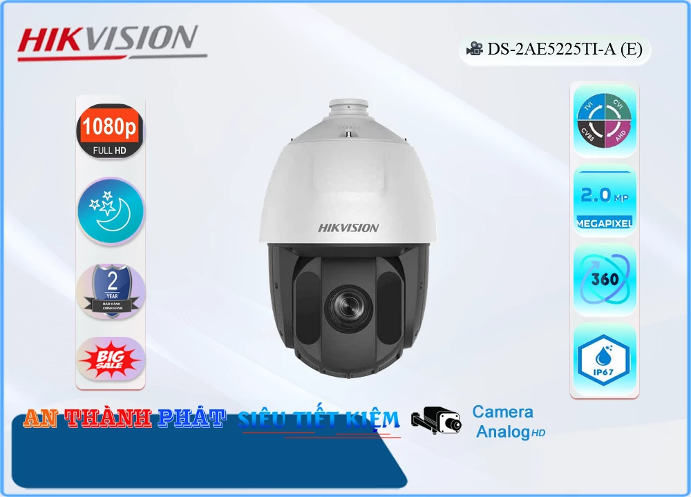 Camera Speed Dome Hikvision DS-2AE5225TI-A(E),DS 2AE5225TI A(E),Giá Bán Camera An Ninh Hikvision DS-2AE5225TI-A(E)