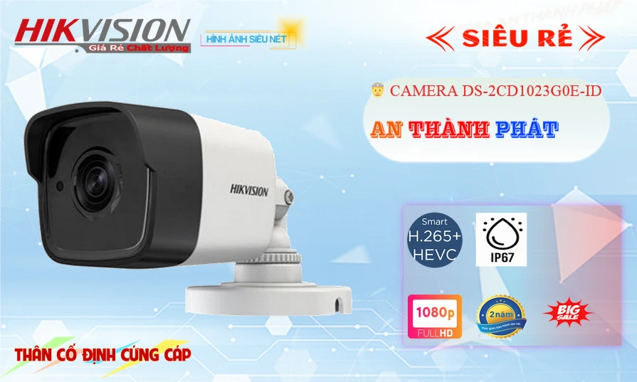 DS-2CD1023G0E-ID sắc nét Hikvision