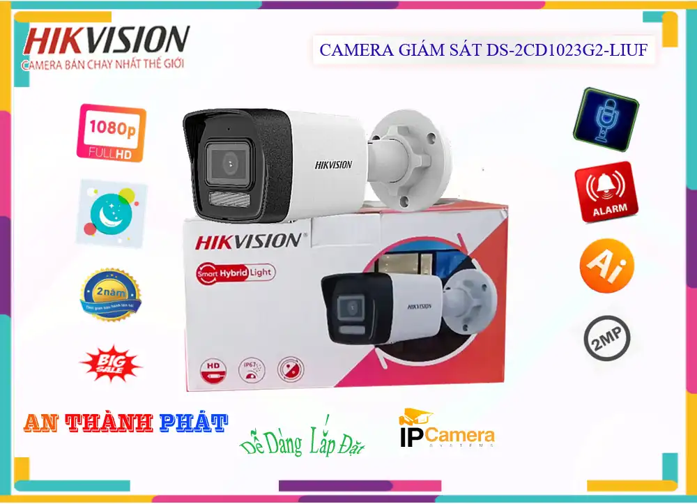 DS-2CD1023G2-LIUF sắc nét Hikvision DS-2CD1023G2-LIUF sắc nét Hikvision