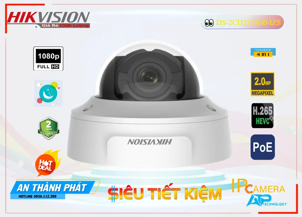 Camera Hikvision DS-2CD2721G0-IZS,DS 2CD2721G0 IZS,Giá Bán DS-2CD2721G0-IZS,DS-2CD2721G0-IZS Giá Khuyến