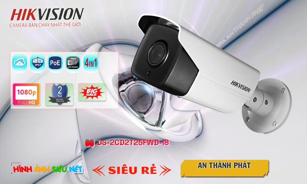Camera DS-2CD2T25FWD-I8  Hikvision Chức Năng Cao Cấp