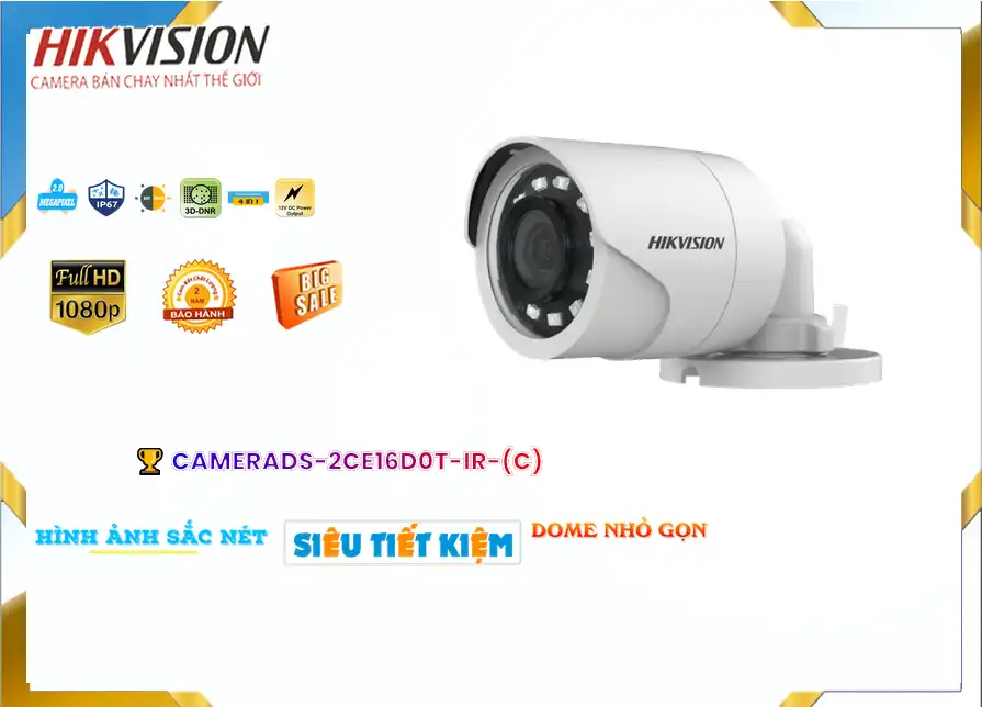 Camera Hikvision DS-2CE16D0T-IR(C),DS-2CE16D0T-IR(C) Giá rẻ,DS-2CE16D0T-IR(C) Giá Thấp Nhất,Chất Lượng