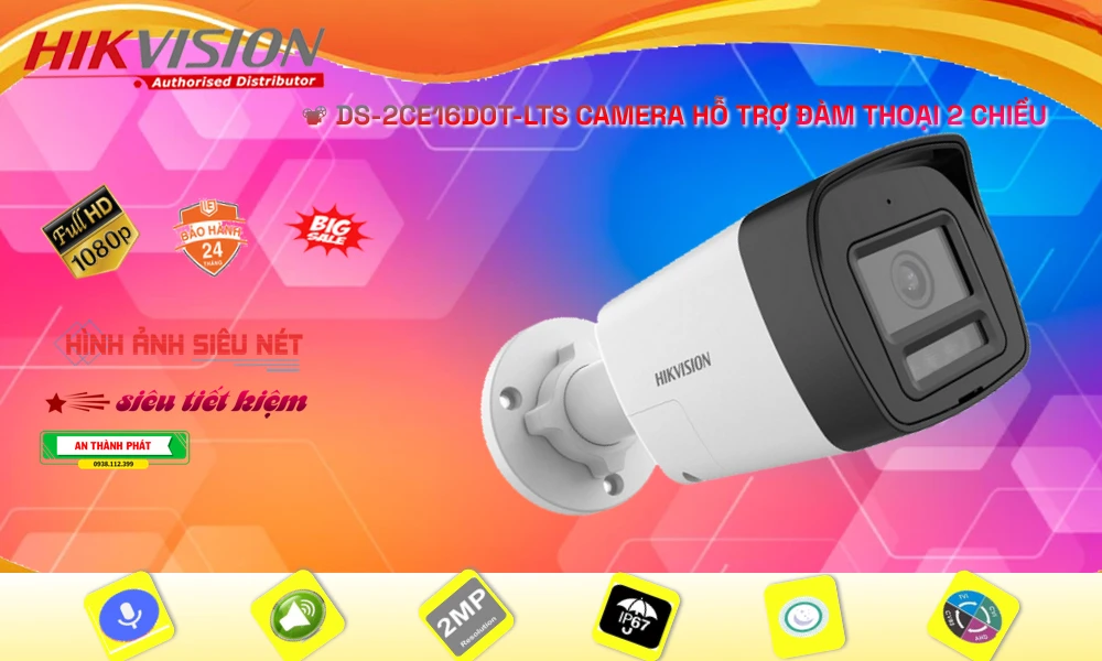 Công Nghệ HD trang bị đặt biệt Mic và Loa , hỗ trợ đàm thoại 2 chiều DS-2CE16D0T-LTS sắc nét Hikvision Công Nghệ HD trang bị đặt biệt Mic và Loa , hỗ trợ đàm thoại 2 chiều DS-2CE16D0T-LTS sắc nét Hikvision