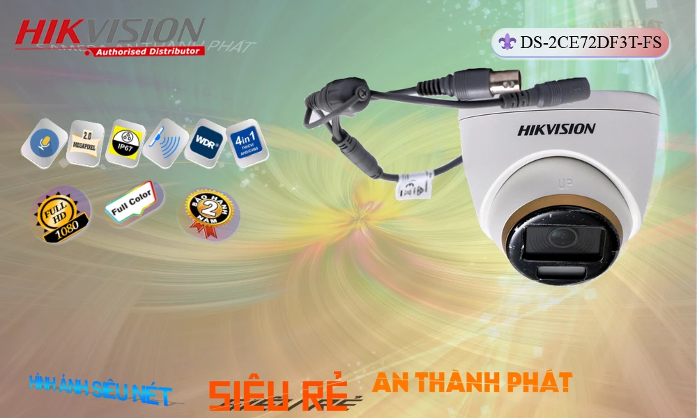 ۞  Camera An Ninh  Hikvision DS-2CE72DF3T-FS Sắc Nét