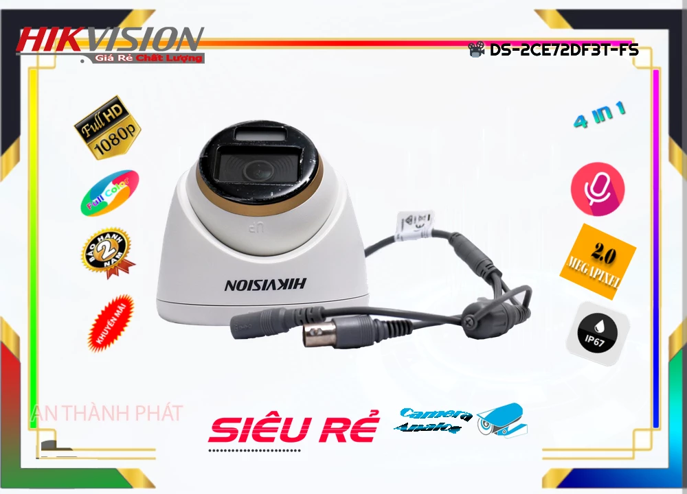 ۞  Camera An Ninh  Hikvision DS-2CE72DF3T-FS Sắc Nét
