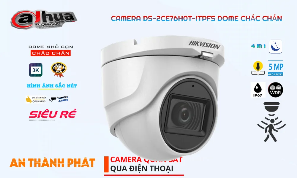 DS-2CE76H0T-ITPFS camera tích hợp micro