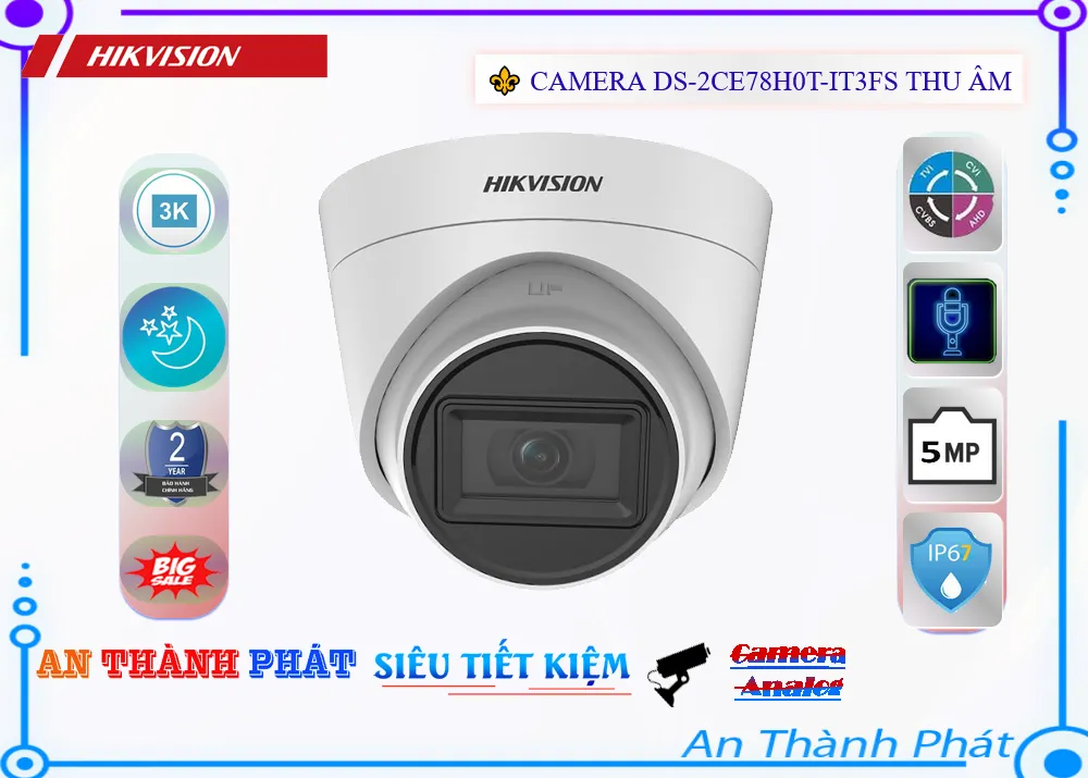 Camera DS-2CE78H0T-IT3FS Độ Nét Cao,Giá DS-2CE78H0T-IT3FS,DS-2CE78H0T-IT3FS Giá Khuyến Mãi,bán