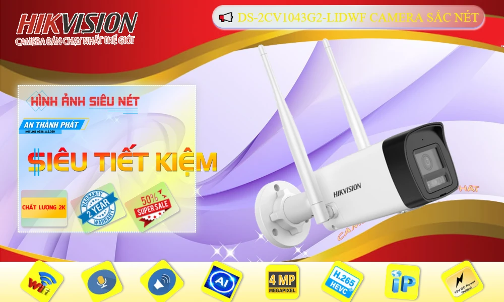 Camera Hikvision DS-2CV1043G2-LIDWF Tiết Kiệm