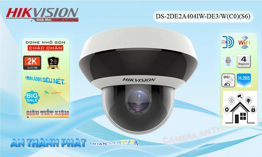 ✨ Camera An Ninh  Hikvision DS-2DE2A404IW-DE3/W(C0)(S6) Thiết kế Đẹp