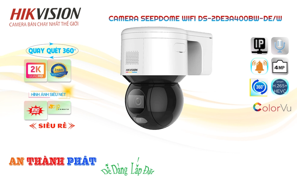 Camera Hikvision Thiết kế Đẹp Công Nghệ IP DS-2DE3A400BW-DE/W