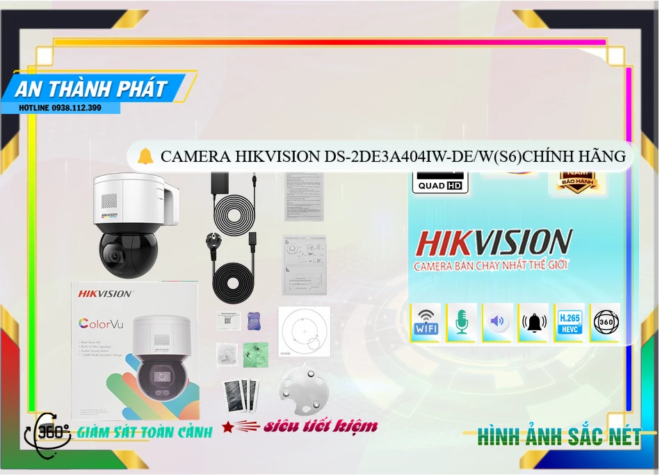 DS-2DE3A404IW-DE/W(S6) Camera Thiết kế Đẹp  Hikvision