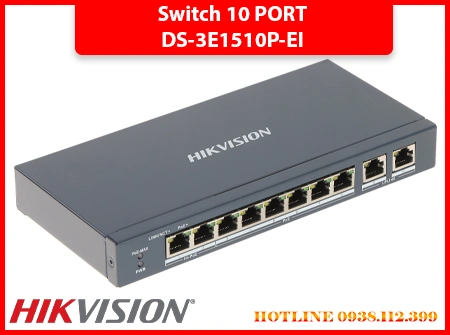 Switch DS-3E1510P-EI 8 cổng PoE, Switch Hikvision DS-3E1510P-EI, Switch POE DS-3E1510P-EI quản lý từ xa, Switch PoE DS-3E1510P-EI chống sét, Bộ chia mạng DS-3E1510P-EI cho camera IP, Switch DS-3E1510P-EI , DS-3E1510P-EI VLAN quản lý mạng