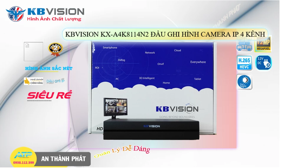 KX-A4K8114N2Đầu ghi Camera  KBvision Thiết kế Đẹp