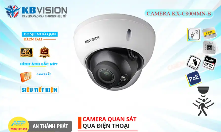 KX-C8004MN-B sắc nét KBvision ➠