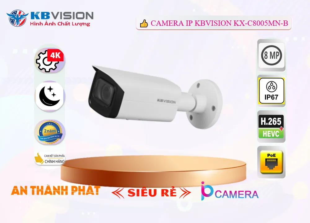 KX C8005MN B,Camera IP Kbvision Ngoài Trời KX-C8005MN-B,Chất Lượng KX-C8005MN-B,Giá KX-C8005MN-B,phân phối