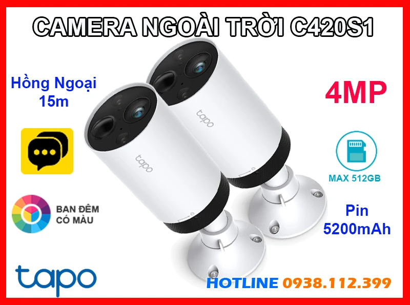 Camera Không Dây Dùng Pin Tapo C420S, camera dùng pin Tapo C420S, camera quan sát Tapo C420S, lắp đặt camera ngoài trời Tapo C420S, camera an ninh Tapo C420S, camera Tapo C420S giá rẻ, lắp đặt camera C420S chính hãng,